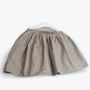 Girls Plaid Skirt Size 6/7‎ with Belt Detail, Elastic Waist, Kids Fashion